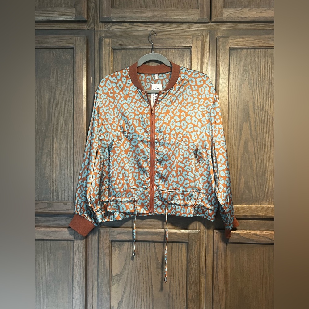 Leopard Print Bomber Style Jacket